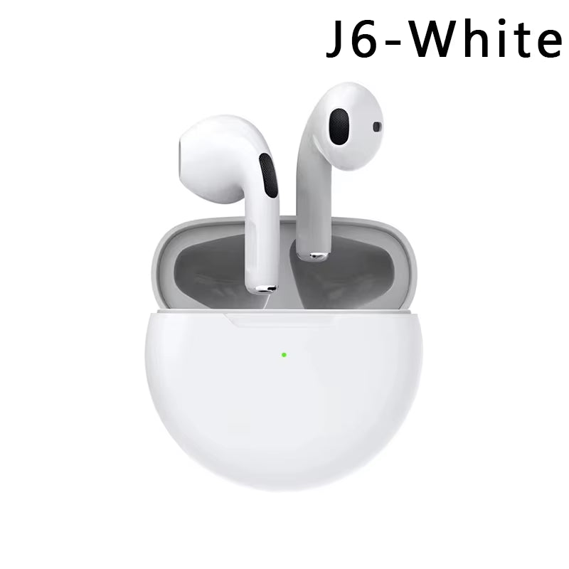 TWS Pro 6 Earphone Bluetooth Headphones with Mic 9D Stereo Hifi Earbuds for Iphone IOS Android Wireless Bluetooth Headset